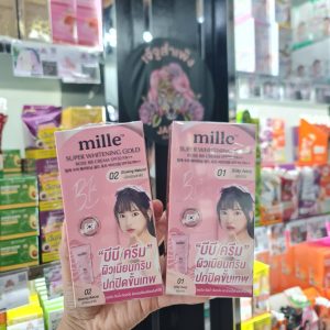 Mille super whitening gold rose bb cream#01 silky ivory spf30 pa++ มิลเล่ ซุปเปอร์ ไวท์เทนนิ่ง โกลด์ โรส บีบี#ซิลกี้ ไอวอรี่ 6g*6pcs