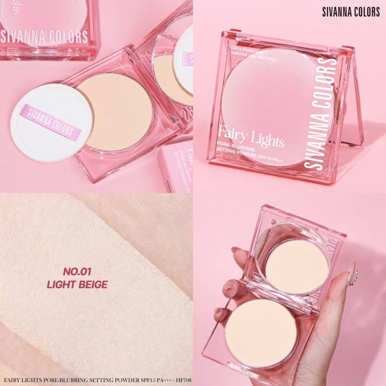 Sivanna colors fairy lights pore-blurring setting powder spf15 pa++ ซีเวนน่า คัลเลอร์ส แฟรี่ ไลท์ส พาวเดอร์ 10.5g - NO.1Light Beige