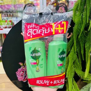 Sunsilk healthier&long ซันซิล แชมพูผมยาวสุขภาพดีสีเขียว