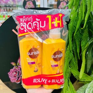 Sunsilk soft&smooth ซันซิล แชมพูผมนุ่มลื่นเรียบสวยสีเหลือง