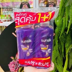 Sunsilk perfect straight ซันซิล แชมพูผมตรงสวยสมบูรณ์ สีม่วง