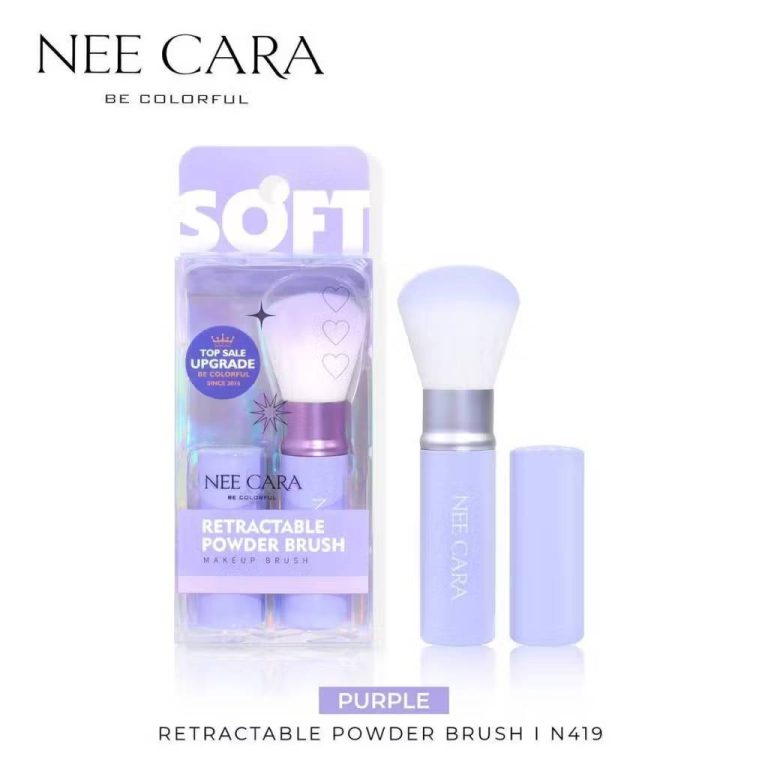 N419 Nee cara retractable powder brush นีคาร่า คัลเลอร์ฟลู แปรงปัด - 04.Purple