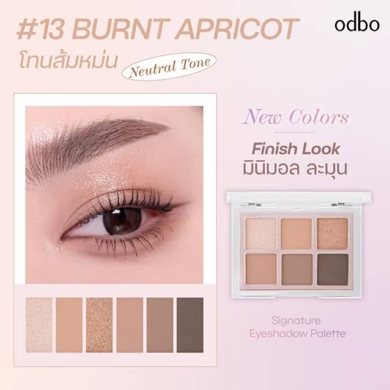 OD276 odbo signature eyeshadow palette โอดีบีโอ ซิกเนเจอร์ อายแชโดว์ พาเลท 4.8กรัม - 13.BURNT APRICOT