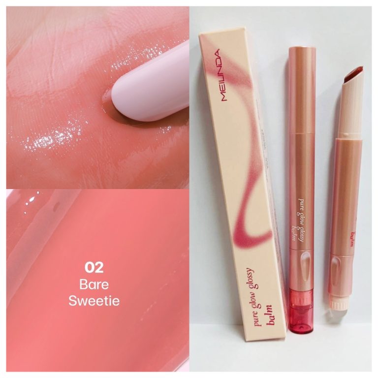 Meilinda pure glow glossy balm#sparkling cloud เมลินดา เพียว โกลว์ กรอสซี่ บาล์ม - NO.2 Bare sweetie