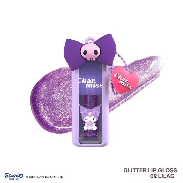 Charmiss blooming heart glitter lip gloss ชาร์มิส บลูมมิ่ง ฮาร์ท กลิตเตอร์ ลิป กลอส 3.4g - 02. lilac