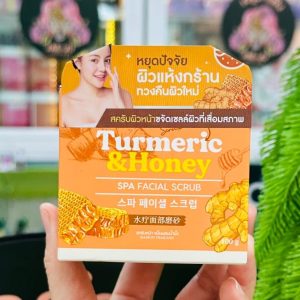 Joji secret young tameric and honey spa facial scrub 100g. โจจิ ขมิ้น+น้ำผึ้ง สครับหน้า