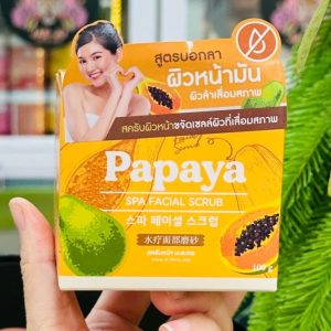 Joji secret young papaya spa facial scrub 100g. โจจิ มะละกอ สครับขัดหน้า