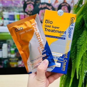 Green Bio gold super treatment cream กรีนไบโอ โกลด์ ซุปเปอร์ ทรีทเม้นท์แบบซองสีส้ม