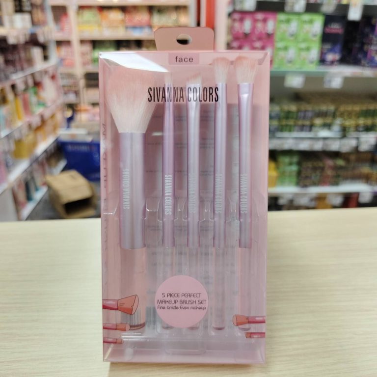 BR14 Sivanna colors 5piece perfect makeup ซีเวนน่า คัลเลอร์ ชุดแปรงสีชมพู-สีดำ 5pcs - 01.สีชมพู