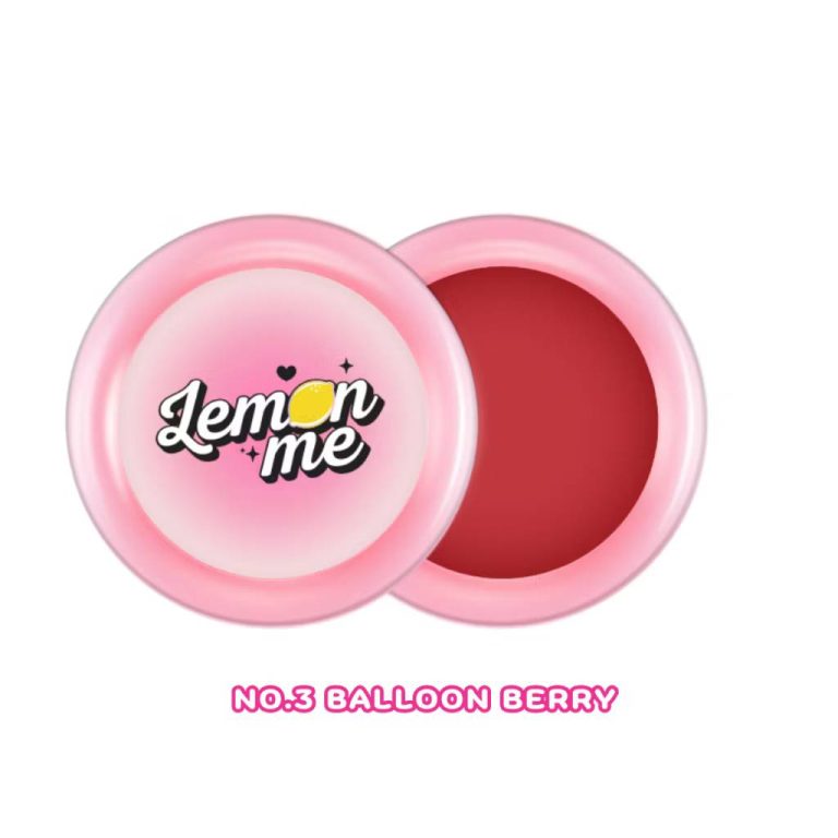 Lemon me yoyo bouncy lip&cheek เลม่อน มี โยโย่ บาวน์ซี่ ลิป แอนด์ ชีค ลิป+บลัช 6g. - 03.balloon berry