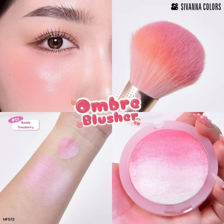 HF572 Sivanna colors ombre blusher ซีเวนน่า คัลเลอร์ส ออมเบธ บลัชเชอร์ 15g. - 01.bubble strawberry