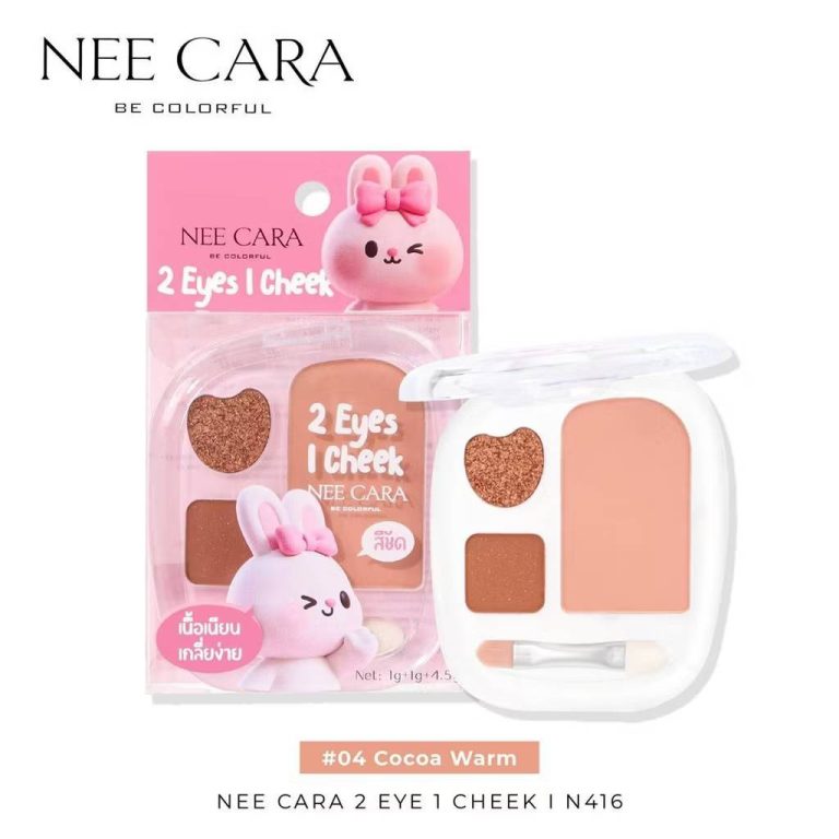 N416 Nee cara 2eyes 1 cheek นี คารา บี คัลเลอร์ฟูล2 อายส์ 1ชีค 1+1+4.5g - NO.04