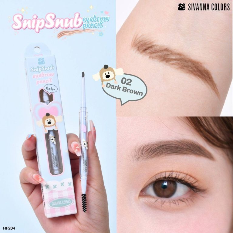 HF204 SIVANNA COLORS SNIPSNUB EYEBROW PENCIL - 02.Dark Brown
