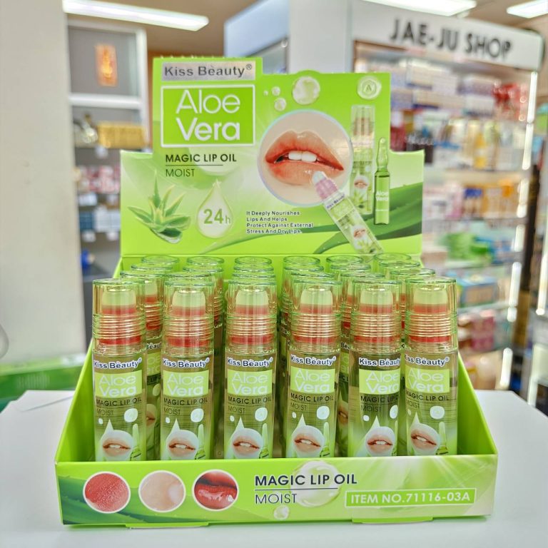 NO.71116-03 Kiss beauty collagen magic lip oil คิสบิวตี้ เมจิก ลิป ออยล์ 6ml.x24pcs - 01.Aloe vera