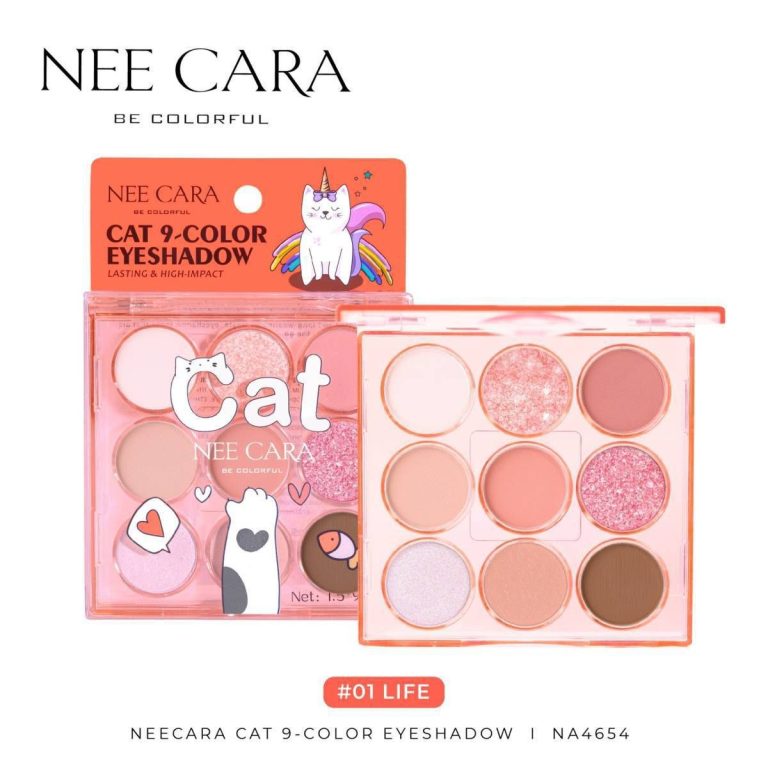 Nee cara cat 9-color eyeshadow นีคาร่า แคท 9-คัลเลอร์ อายแชโดว์ - No.N4654-01