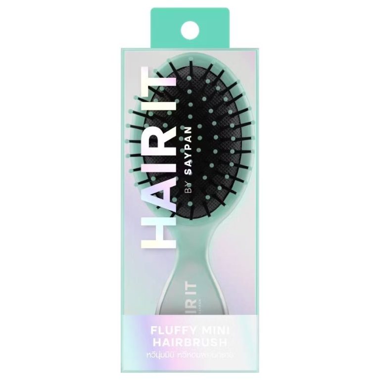 Hair it fluffy mini hairbrush แฮร์ อิท อุปกรณ์ตกแต่ง (หวี กล่องสีส้ม-สีเขียว) - 02.หวีสีเขียว