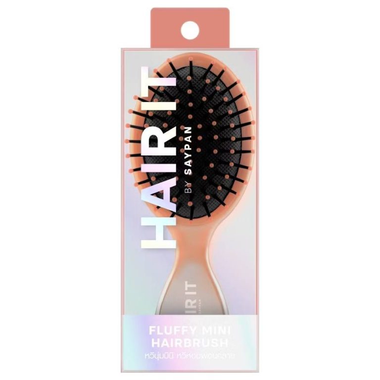 Hair it fluffy mini hairbrush แฮร์ อิท อุปกรณ์ตกแต่ง (หวี กล่องสีส้ม-สีเขียว) - 01.หวีสีส้ม