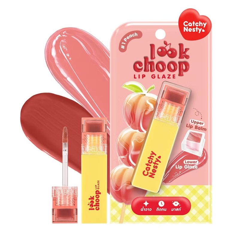 Catchy nesty look choop lip glaz แคชซี่ เนสตี้ ลูกซุบลิปเกลช 2.5ml. - NO.1Peach