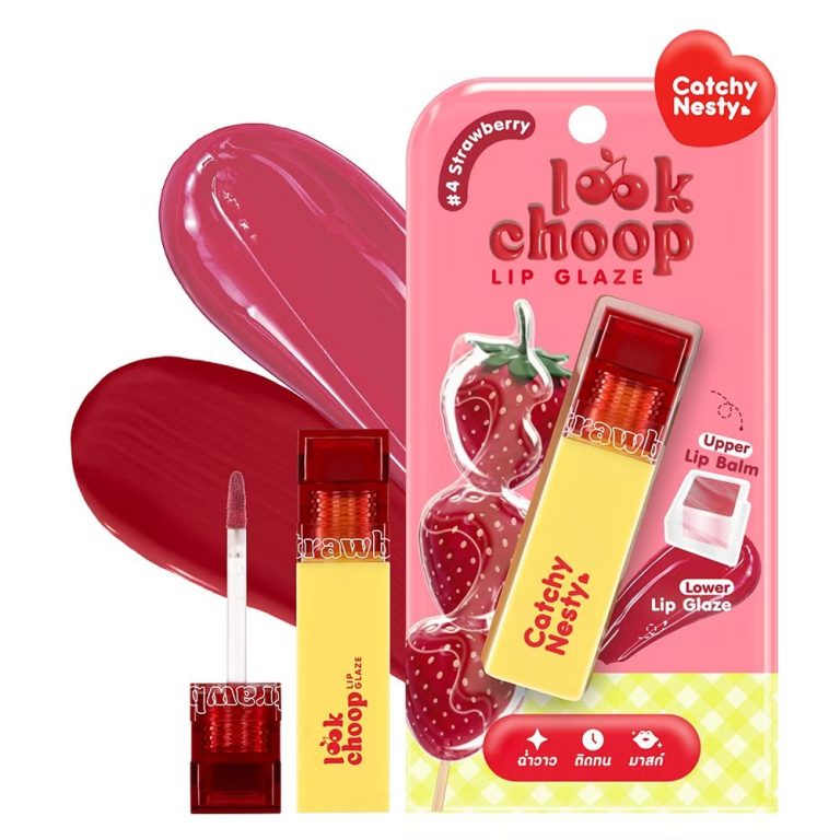 Catchy nesty look choop lip glaz แคชซี่ เนสตี้ ลูกซุบลิปเกลช 2.5ml. - NO.4Strawberry