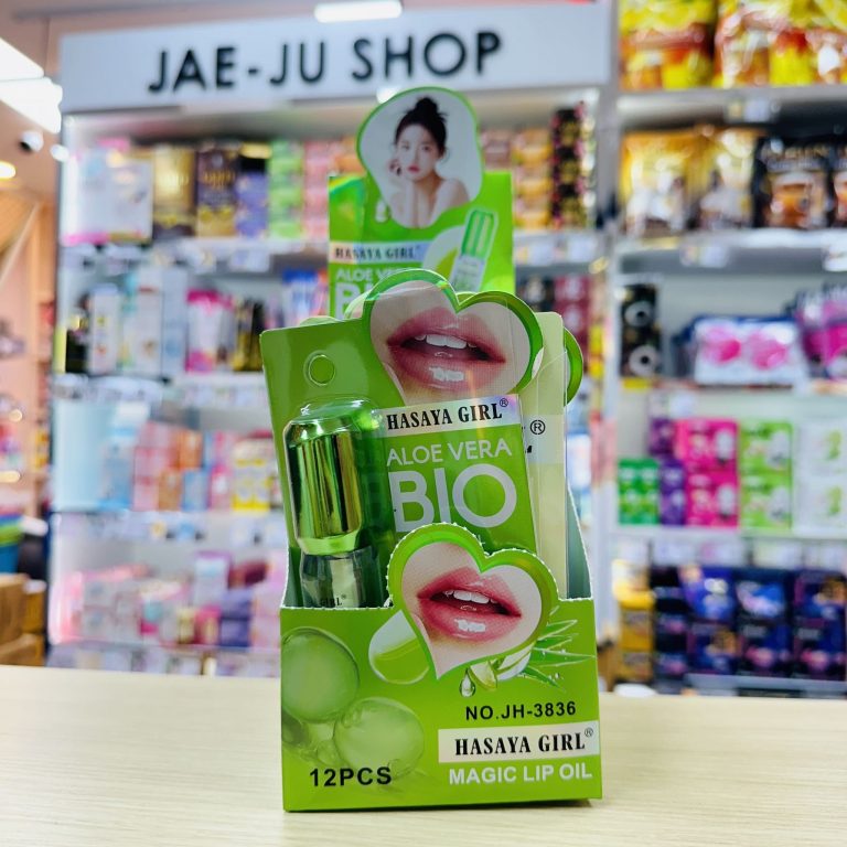 JH3836 Hasaya girl magic lip oil ฮาซาย่า เกิร์ล ลิปออยล์ 3สูตร 5mlx12pcs - NO.1ว่านหางสีเขียว