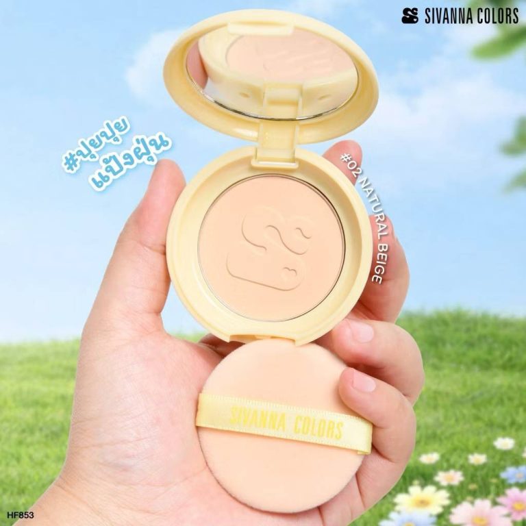 HF853 Sivanna colors painbow bubble pressed powder ซีเวนน่า คัลเลอร์ส เรนโบว์ บับเบิ้ล เพรสด์ พาวเดอร์ 5.5g. - 02.natural beige