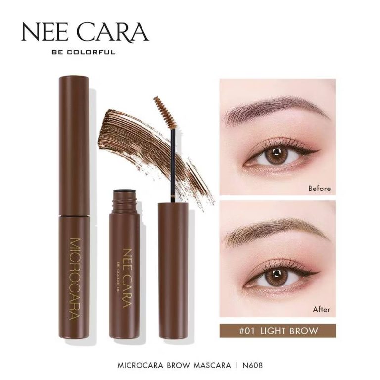 N608 NEE CARA Microcara brow mascara นี คารา บี คัลเลอร์ฟูล ไมโครคาร่า โบรว์ มาสคาร่า 6g. - 01.light brow