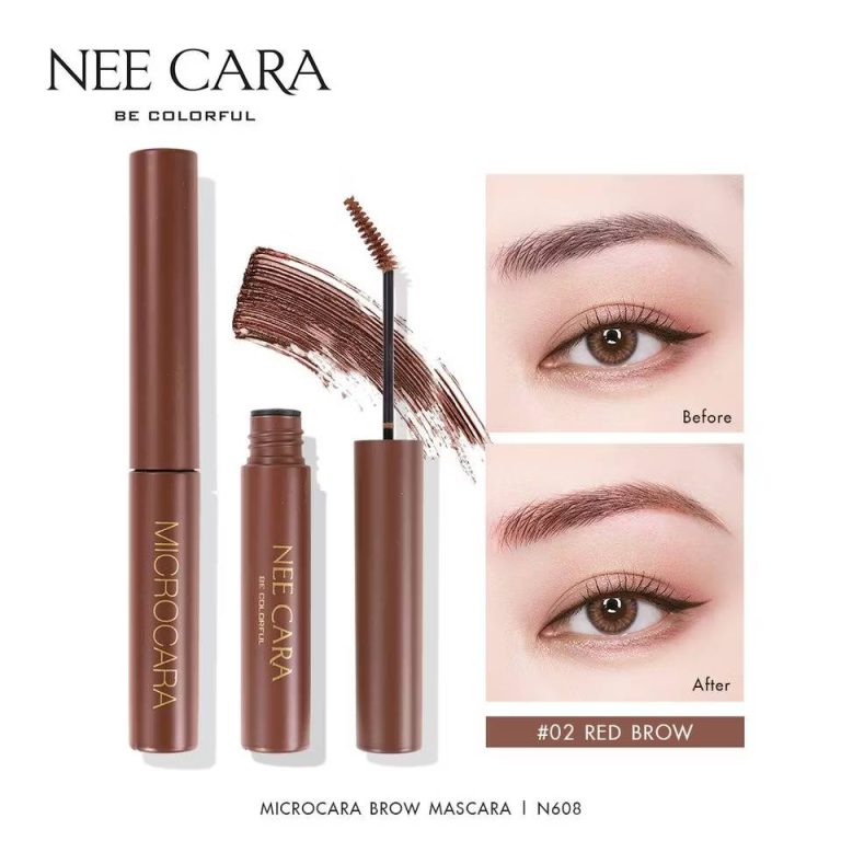 N608 NEE CARA Microcara brow mascara นี คารา บี คัลเลอร์ฟูล ไมโครคาร่า โบรว์ มาสคาร่า 6g. - 02.red brow