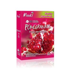 MO060P moods pomegranate moist and bright 3d facial mask มูดส์ มาส์ค ทับทิม 38mlx10pcs