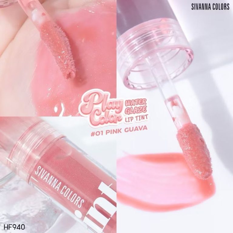 HF940 Sivanna colors play color water glaze lip tint ซีเวนน่า คัลเลอร์ เพลย์ ลิปทิ้นท์ 3.1g. - NO.1Pink guava
