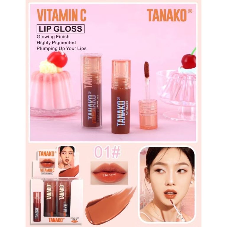 JK-1077 tanako vitamin c lip gloss ทานาโกะ ลิปกลอส 3mlx12pcs - NO.01