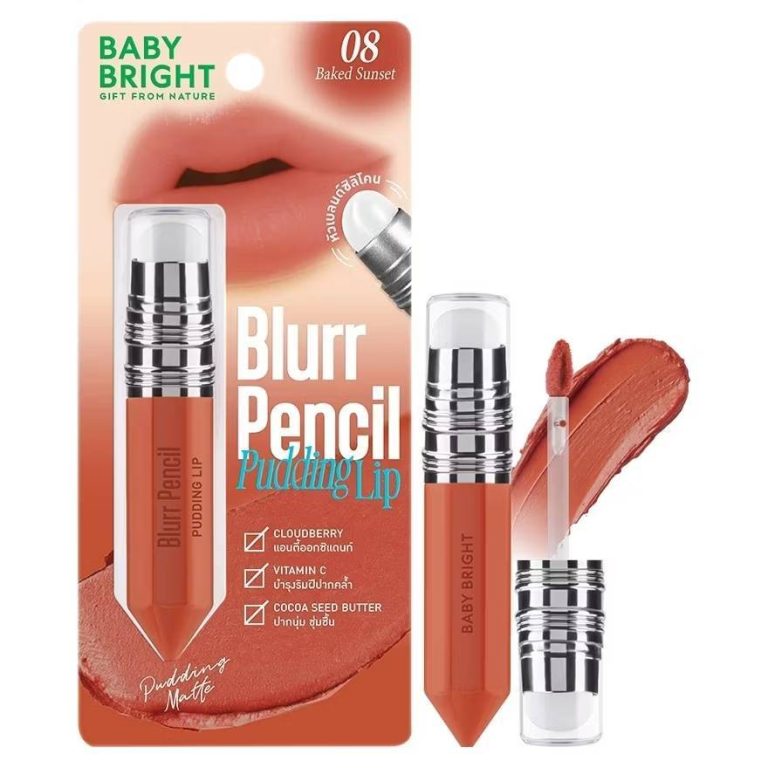 Baby bright blurr pencil pudding lip เบบี้ไบร์ท เบลอเพนซิลพุดดิ้งลิป 2.8g. - 08.Baked sunset