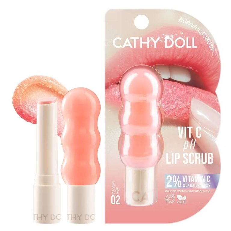 Cathy doll vit c ph lip scrub เคที่ดอลล์ วิตซีพีเอชลิปสครับ 2.3g. - 02.peachy pop