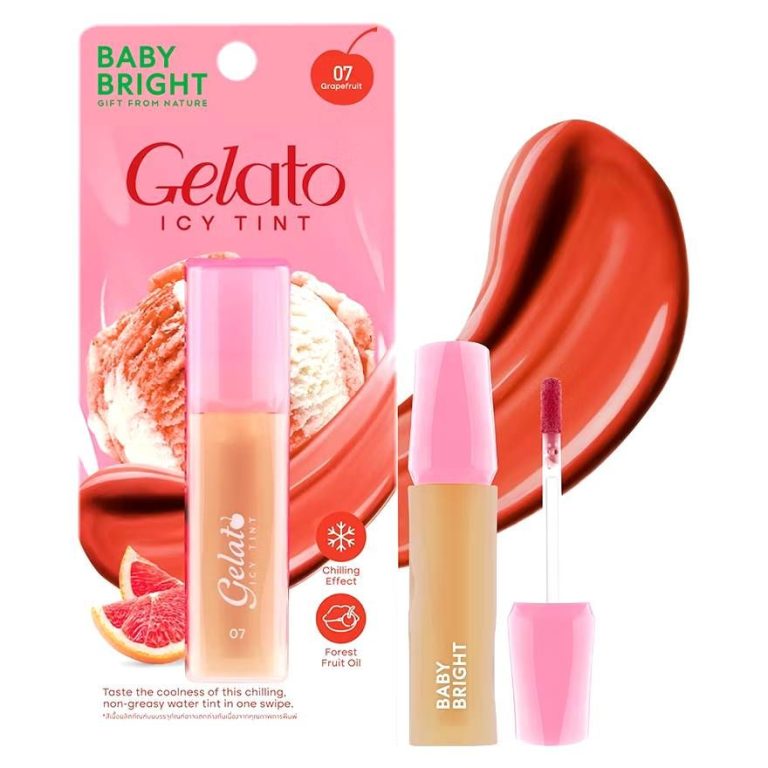 Baby Bright  gelato icy tint 3g เบบี้ไบร์ท เจลาโต้ไอซี่ทินท์ - NO.7Grapefruit