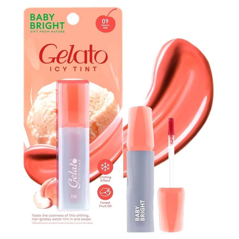 Baby Bright  gelato icy tint 3g เบบี้ไบร์ท เจลาโต้ไอซี่ทินท์ - NO.9Peach milk