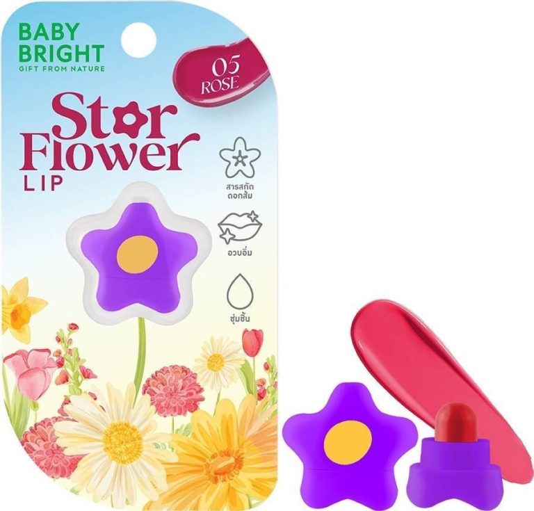 Baby Bright Gift from nature star flower lip 0.95g เบบี้ไบร์ท สตาร์ฟลาวเวอร์ลิป - NO.5Rose
