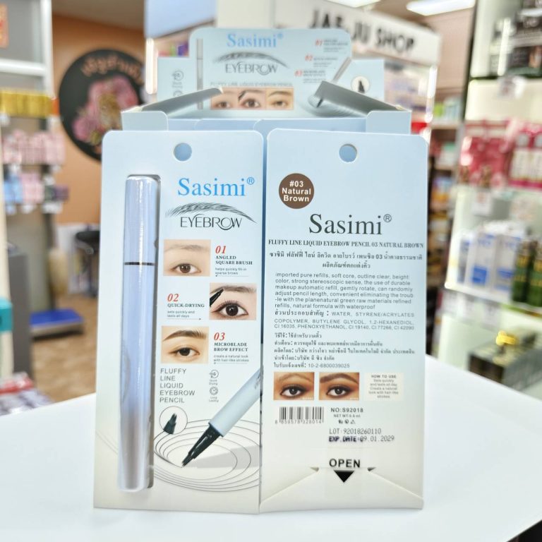 S92018 Sasimi fluffy line liquid eyebrow pencil ซาซิมิ ฟลัฟฟี่ ไลน์ ลิควิด อายโบรว์ เพนซิล 0.6ml. - 03.Natural brown