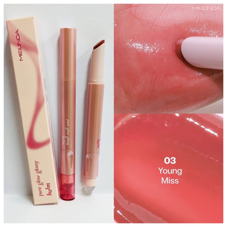 Meilinda pure glow glossy balm#sparkling cloud เมลินดา เพียว โกลว์ กรอสซี่ บาล์ม - NO.3 Young miss