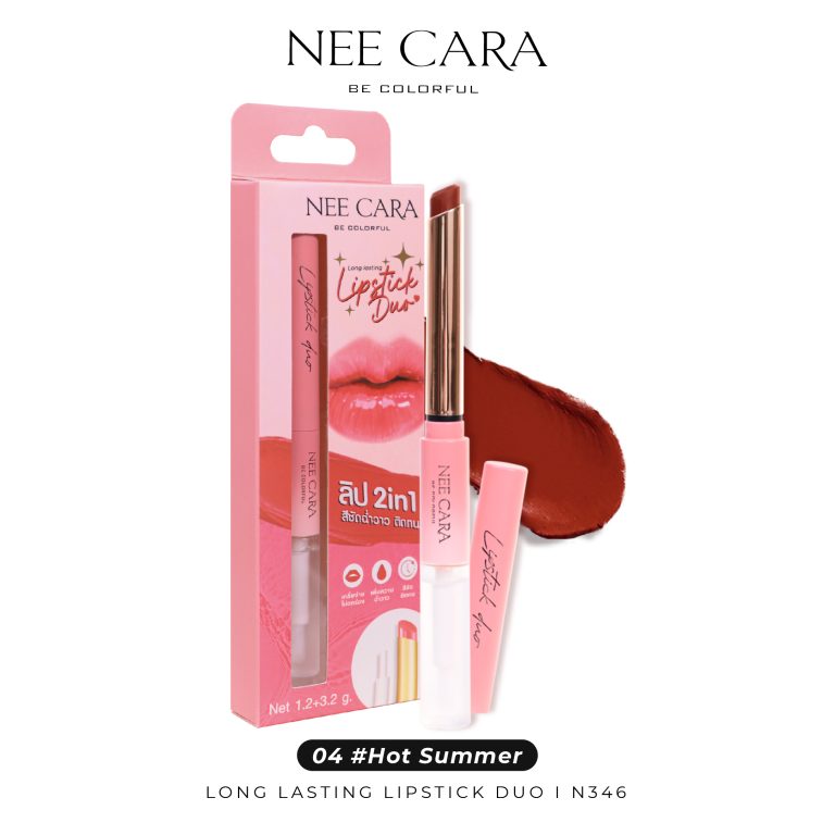 Nee cara long lasting lipstick duo 2in1 - NO.4Hot Summer