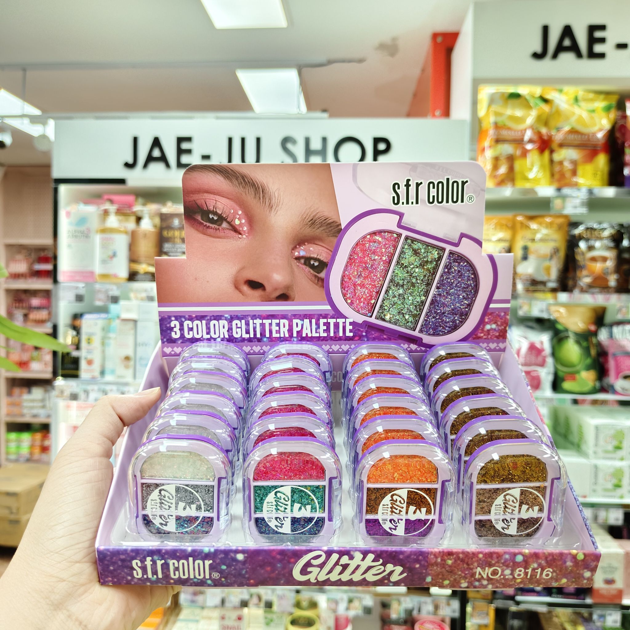 8116-1 SFR 3color glitter palette ทาตา กลิตเตอร์ 3ช่อง