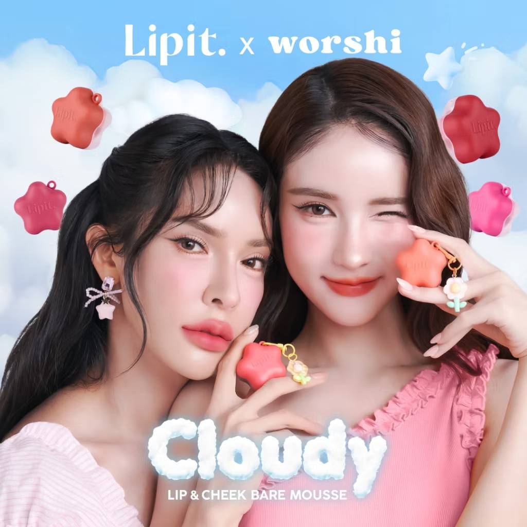 Lipit.x worshi cloudy lip&cheek bare mousse ลิปอิท เอ็กซ์วอชิ เคลาดี้ลิปแอนด์ชีคแบร์มูส 4.5g - Image 3
