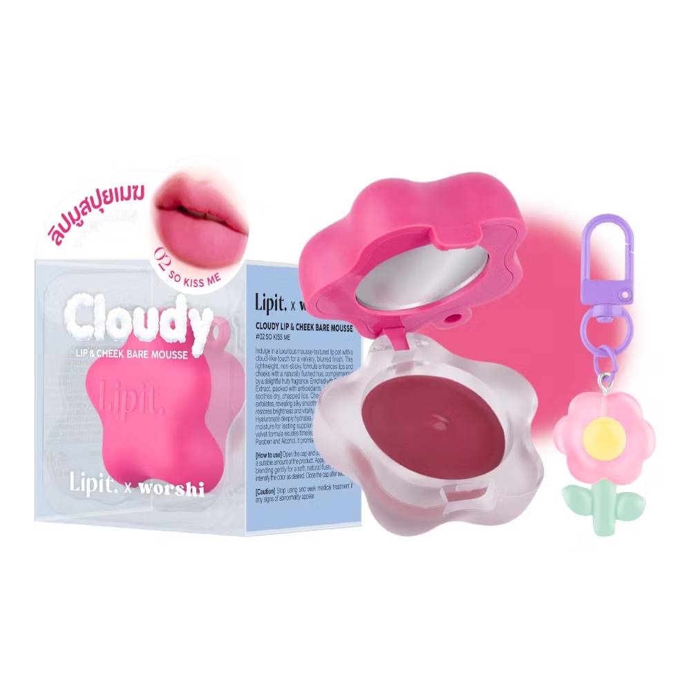 Lipit.x worshi cloudy lip&cheek bare mousse ลิปอิท เอ็กซ์วอชิ เคลาดี้ลิปแอนด์ชีคแบร์มูส 4.5g - Image 11