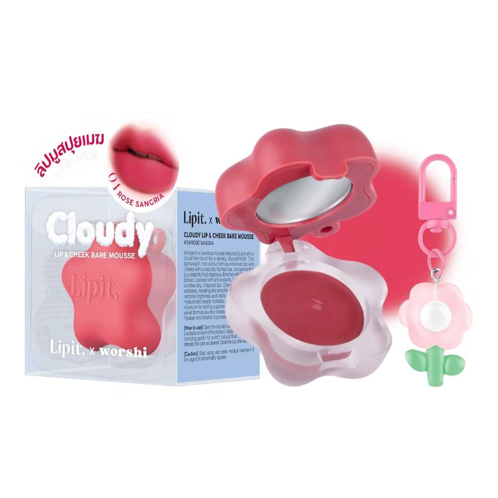 Lipit.x worshi cloudy lip&cheek bare mousse ลิปอิท เอ็กซ์วอชิ เคลาดี้ลิปแอนด์ชีคแบร์มูส 4.5g - Image 13