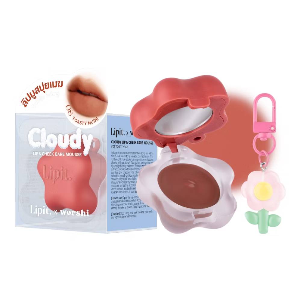 Lipit.x worshi cloudy lip&cheek bare mousse ลิปอิท เอ็กซ์วอชิ เคลาดี้ลิปแอนด์ชีคแบร์มูส 4.5g - Image 21