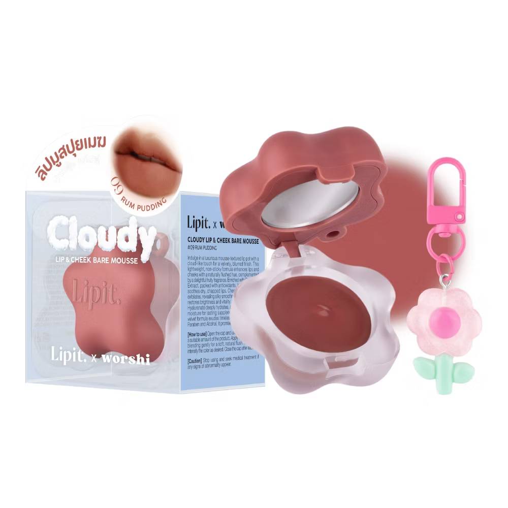 Lipit.x worshi cloudy lip&cheek bare mousse ลิปอิท เอ็กซ์วอชิ เคลาดี้ลิปแอนด์ชีคแบร์มูส 4.5g - Image 23