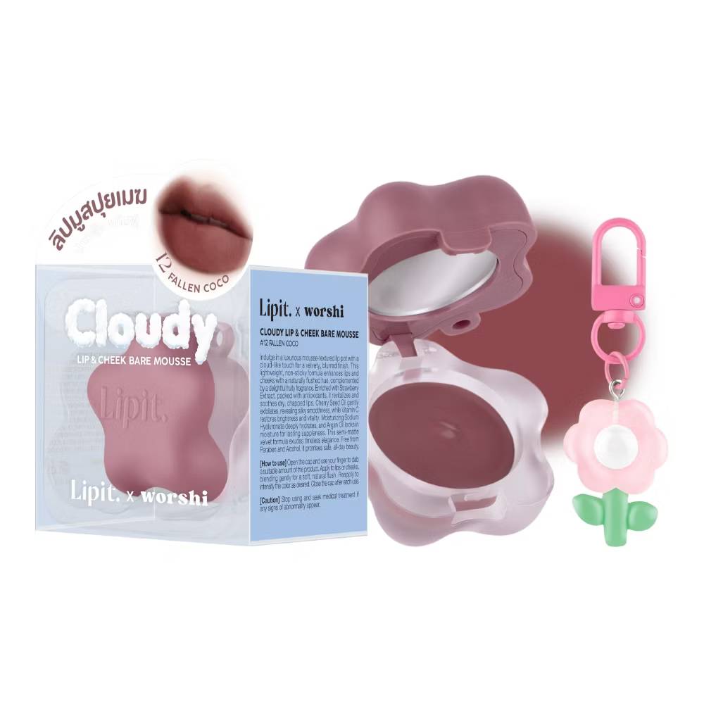 Lipit.x worshi cloudy lip&cheek bare mousse ลิปอิท เอ็กซ์วอชิ เคลาดี้ลิปแอนด์ชีคแบร์มูส 4.5g - Image 29
