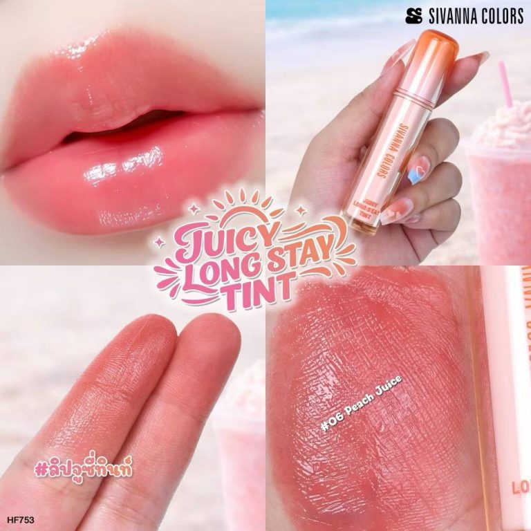 HF753 Sivanna colors juicy long stay tint ซีเวนน่า คัลเลอร์ส จูซี่ ลอง สเตย์ ทิ้นท์ 2.5g. - 06.Peach juice