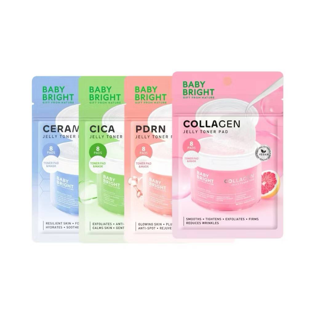 Baby bright jelly toner pad เบบี้ไบร์ท เซราไมด์เจลลี่โทนเนอร์แพด 33gx6pcs