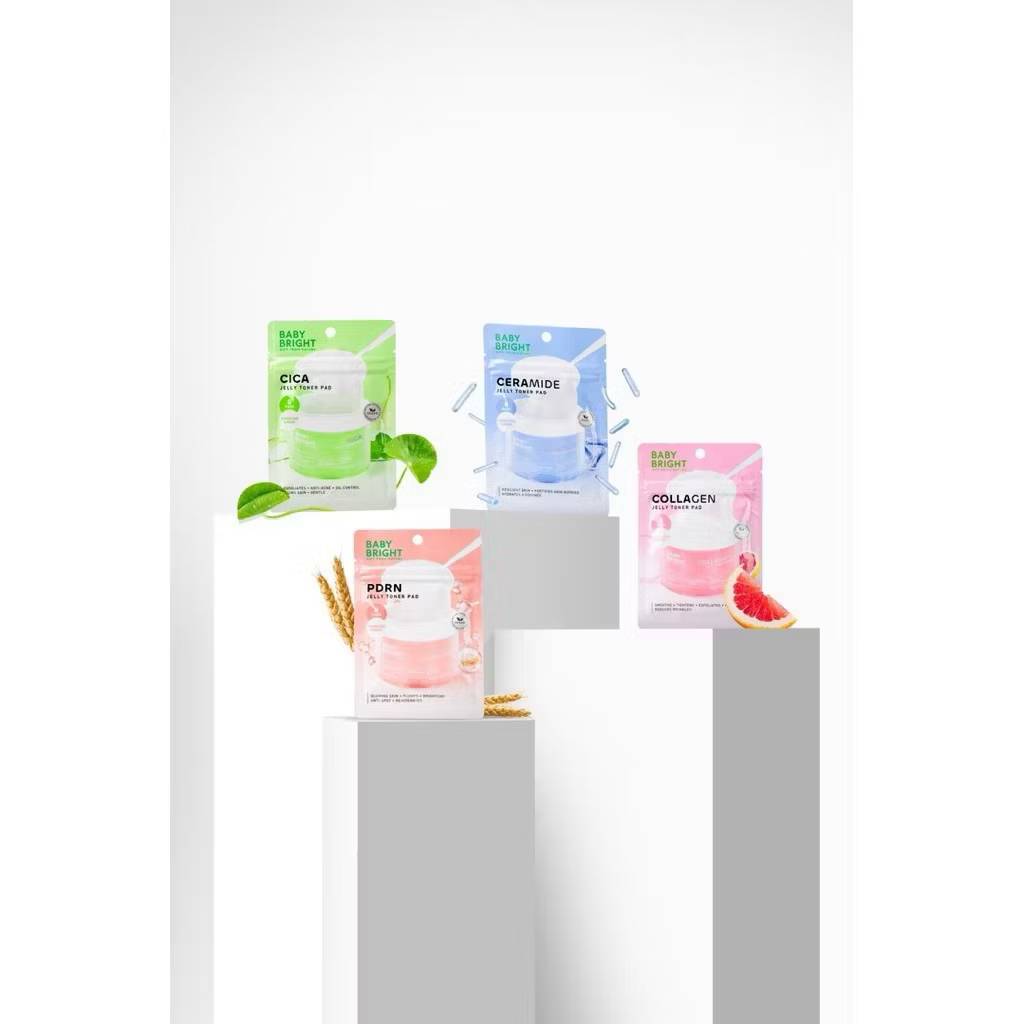 Baby bright jelly toner pad เบบี้ไบร์ท เซราไมด์เจลลี่โทนเนอร์แพด 33gx6pcs - Image 5