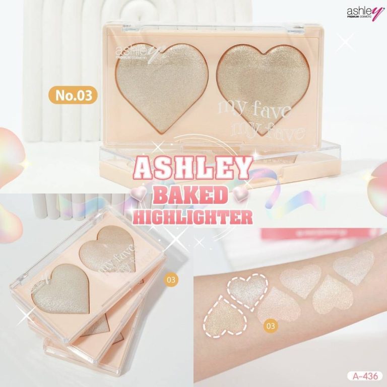 A 436-01 Ashley baked highlighter แอชลี่ย์ เบค ไฮไลท์เตอร์ 12g. - เบอร์03