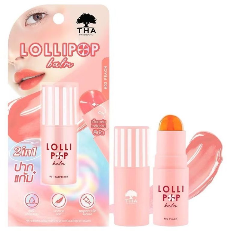 THA lollipop balm peach ฑา บาย น้องฉัตร โลลิป๊อปบาล์ม 5g - 2.Peach